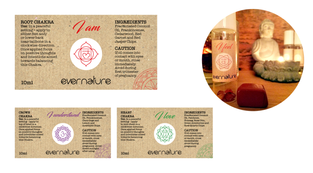 Product label design holistic brand - Brand transformation for beauty salon Hertfordshire